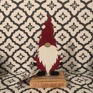 Rae Dunn Red and White Santa Gnome Decor